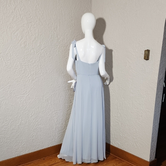 Dessy Collection Off The Shoulder Chiffon A Line Dress - Picture 5 of 8